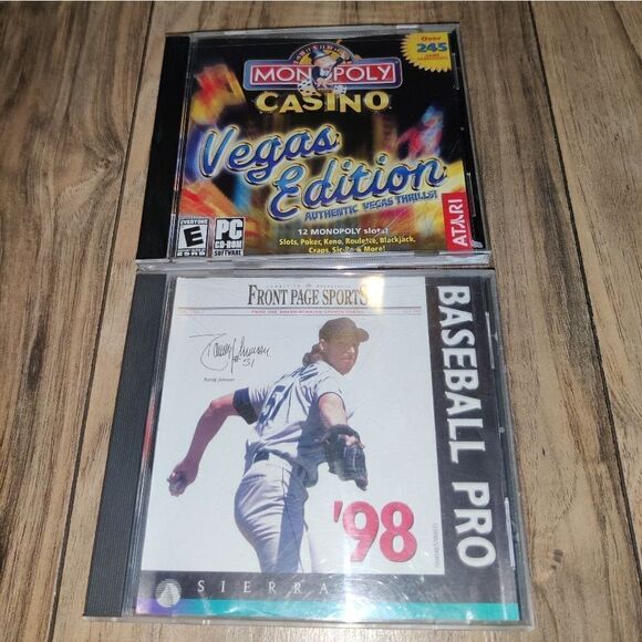 Monopoly Casino Vegas Edition & Front Page Sports Baseball Pro '98 PC CD. - Picture 1 of 6